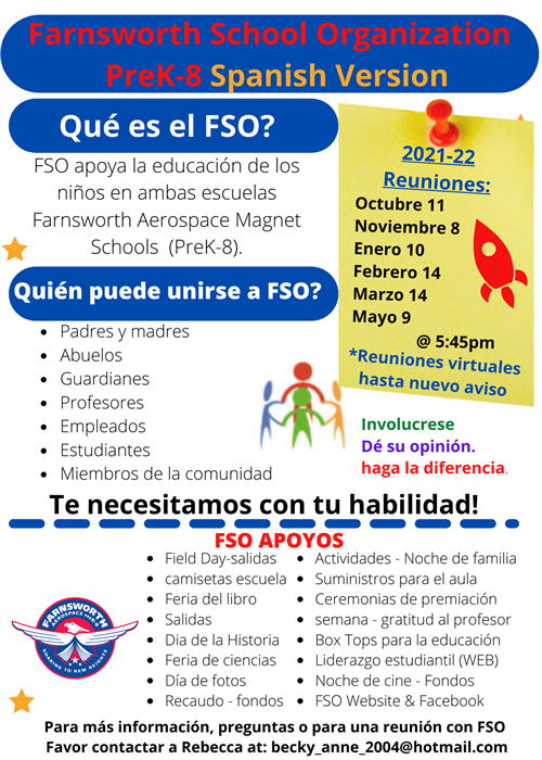 FSO Meeting Dates Espanol
